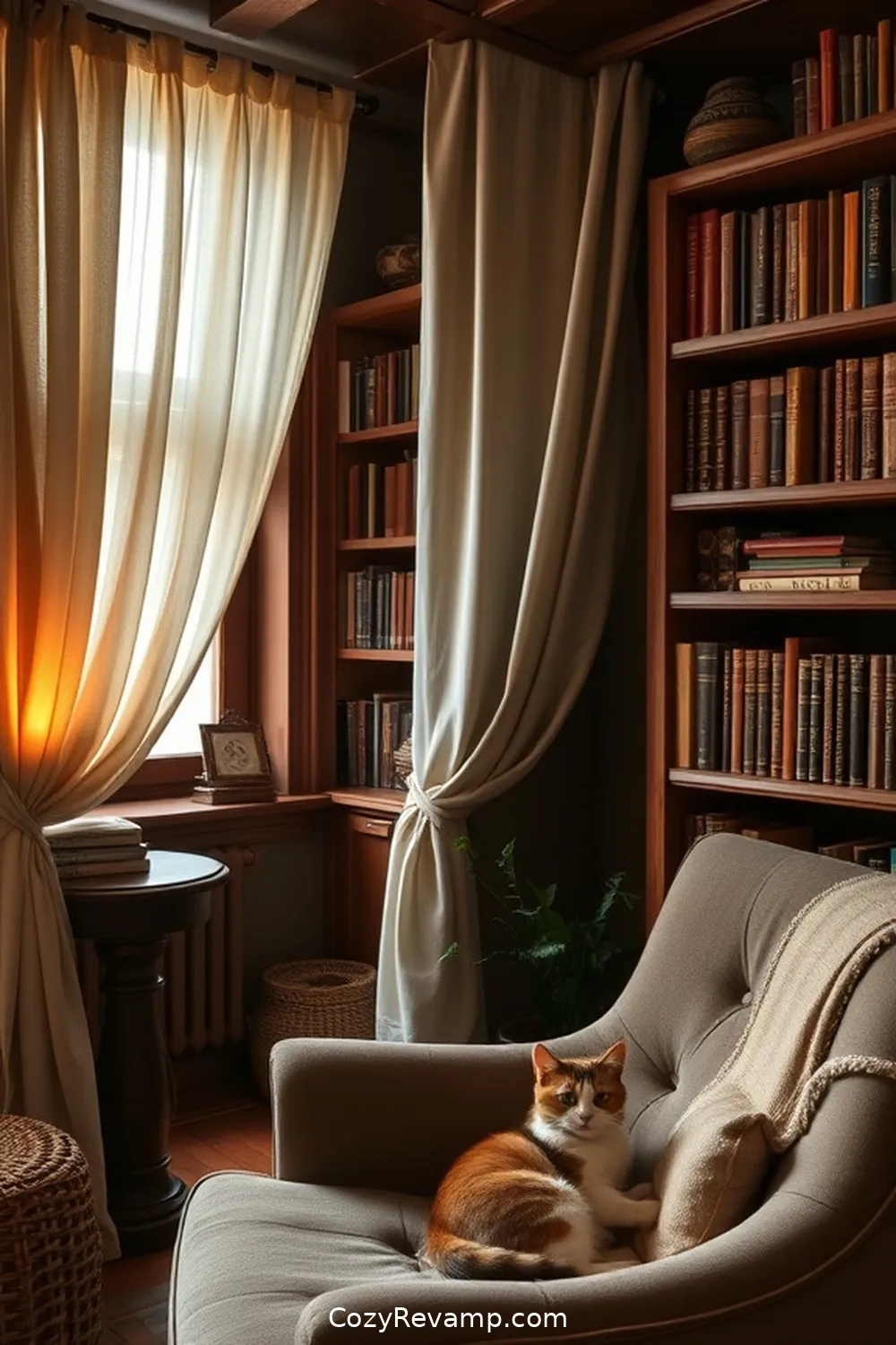 16 Essential Elements for a Rustic Library Using Natural Fibers 7 Linen Drapes for 16 Essential Elements for a Rustic Library Using Natural Fibers