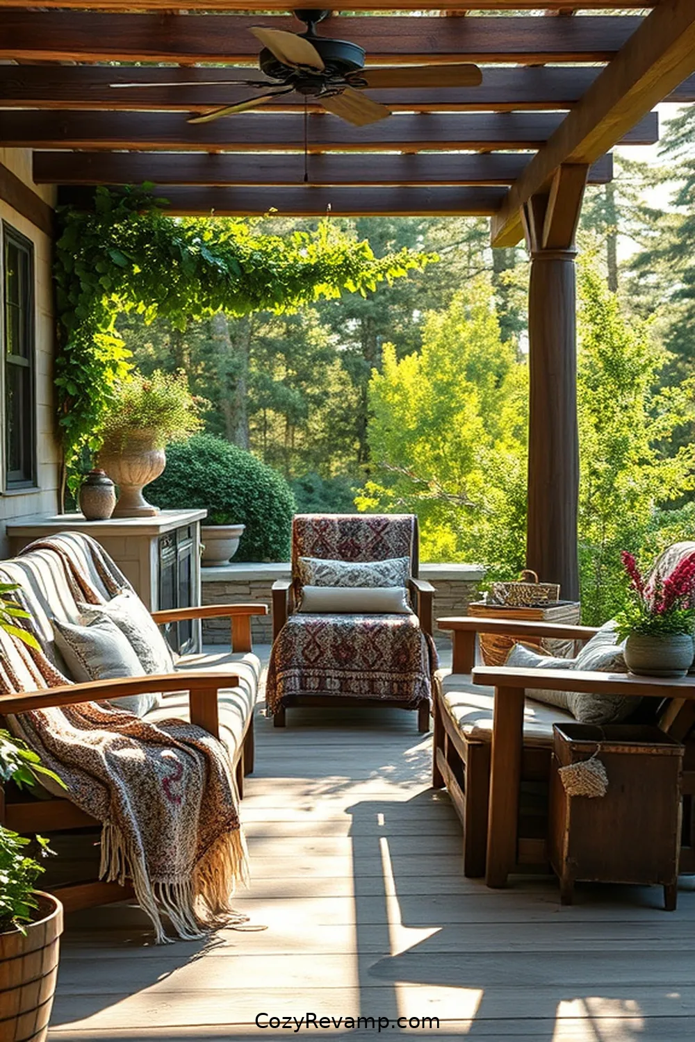 16 Essential Elements for a Rustic Outdoor Patio With Natural Fibers 14 Cozy Blankets for 16 Essential Elements for a Rustic Outdoor Patio With Natural Fibers