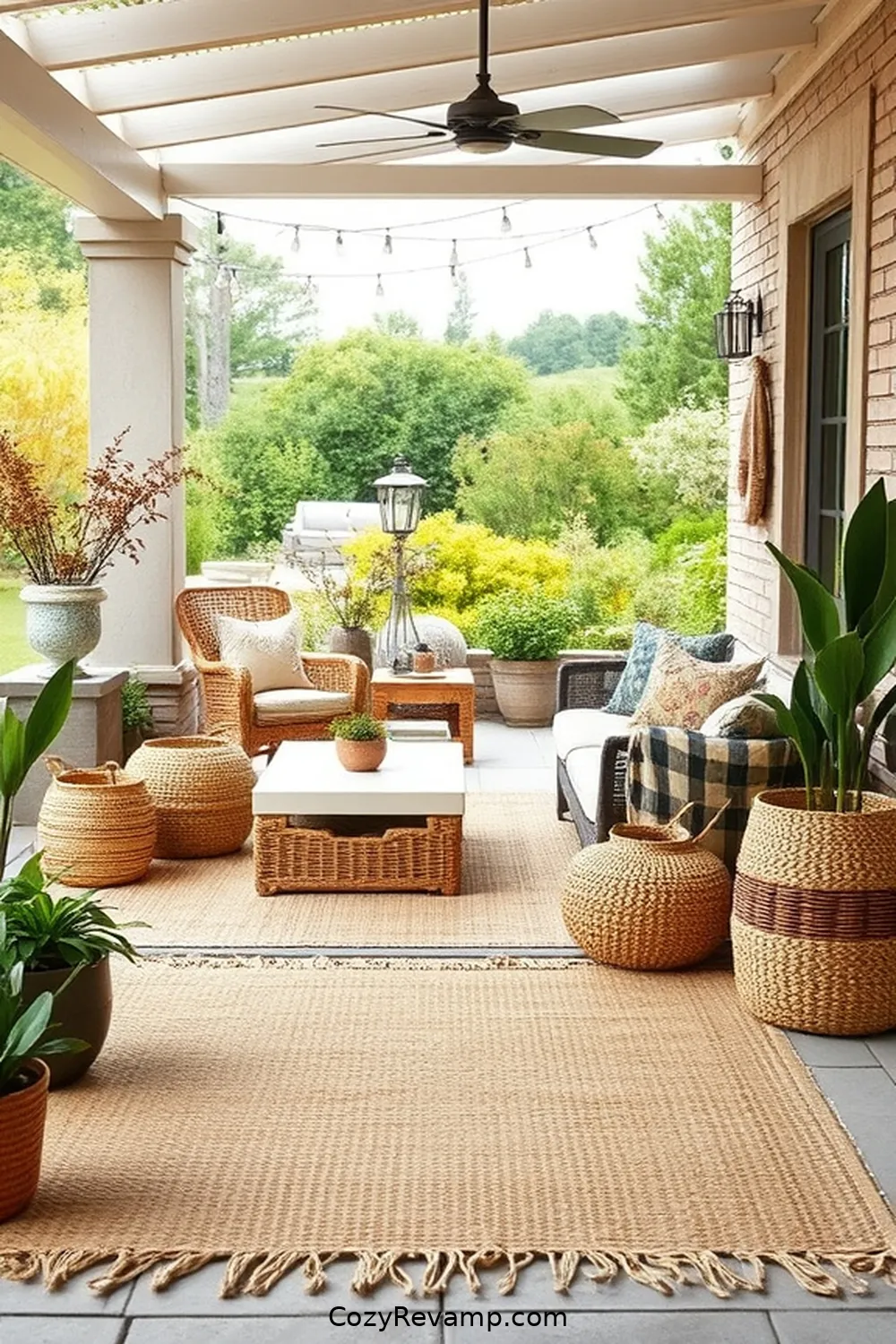 16 Essential Elements for a Rustic Outdoor Patio With Natural Fibers 11 Jute or Sisal Accessories for 16 Essential Elements for a Rustic Outdoor Patio With Natural Fibers