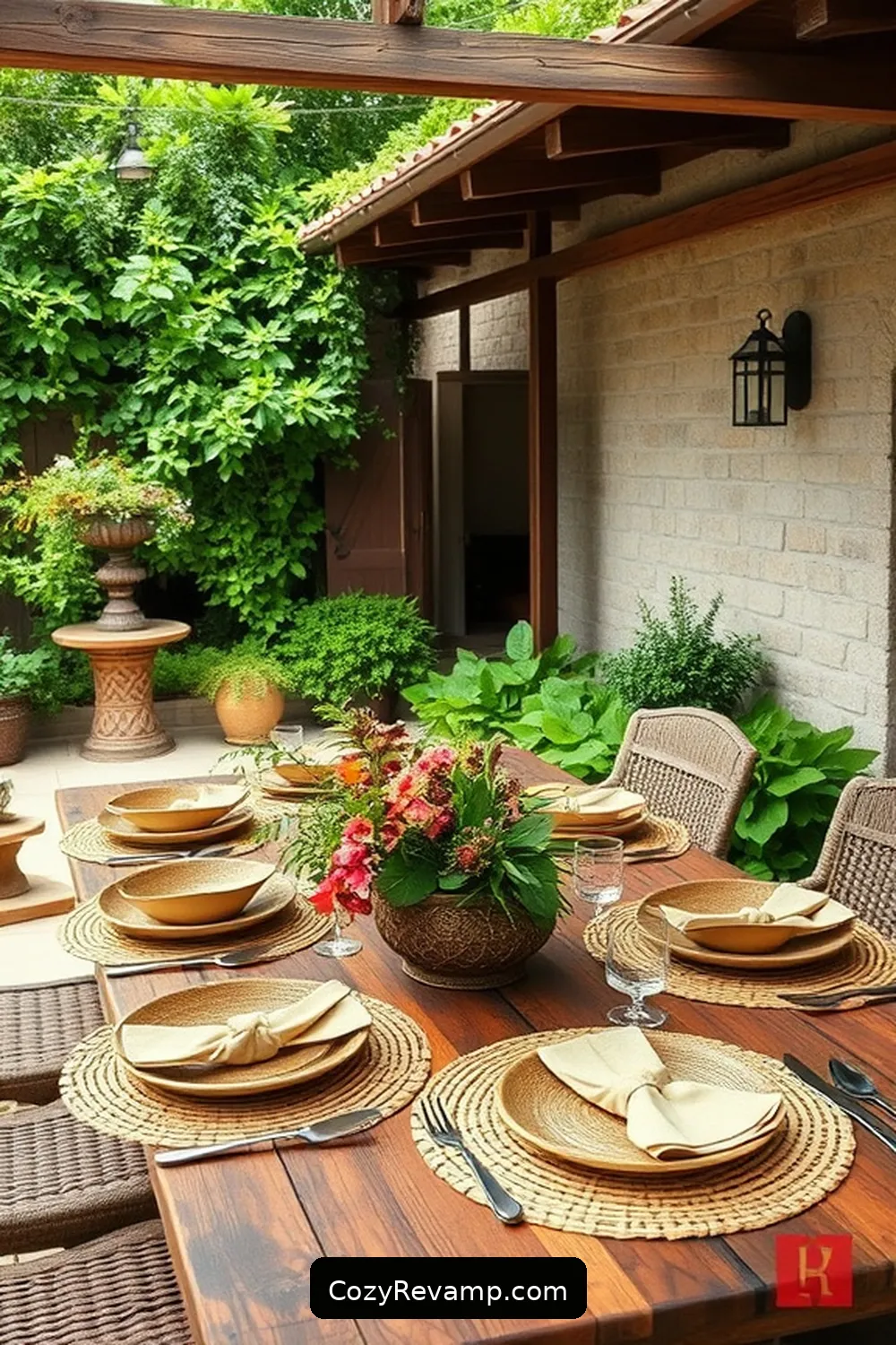 16 Essential Elements for a Rustic Outdoor Patio With Natural Fibers 12 Natural Fiber Tableware for 16 Essential Elements for a Rustic Outdoor Patio With Natural Fibers