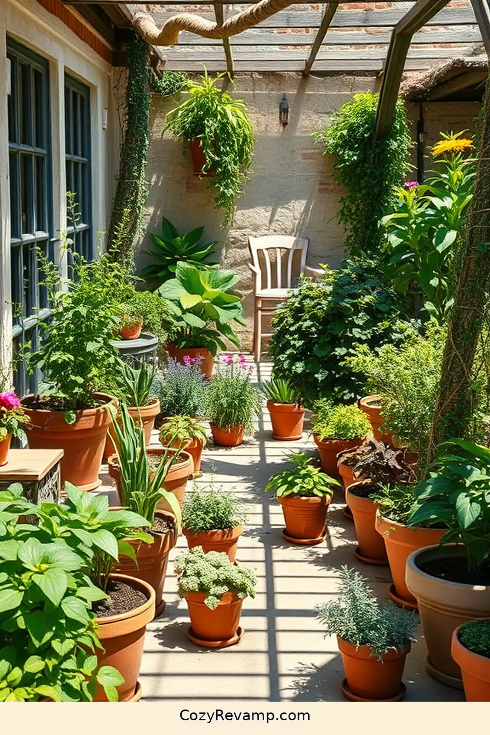 16 Essential Elements for a Rustic Outdoor Patio With Natural Fibers 16 Potted Plants and Herbs for 16 Essential Elements for a Rustic Outdoor Patio With Natural Fibers