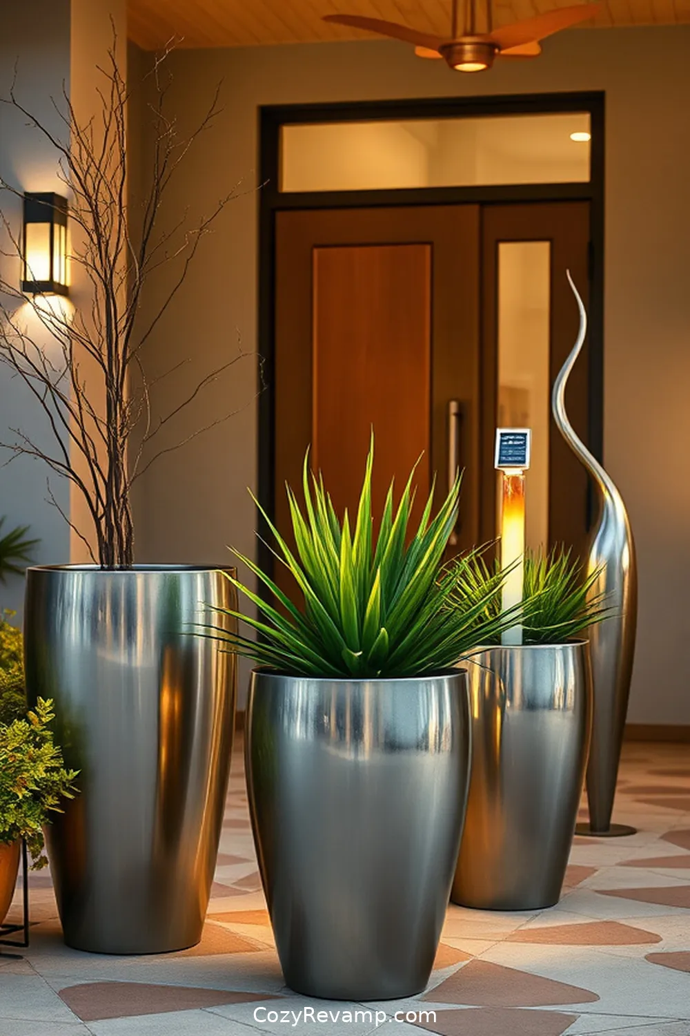 16 Essential Materials for Mid-Century Modern Entryways With Solar-Powered Lights 5 Metal for 16 Essential Materials for Mid-Century Modern Entryways With Solar-Powered Lights