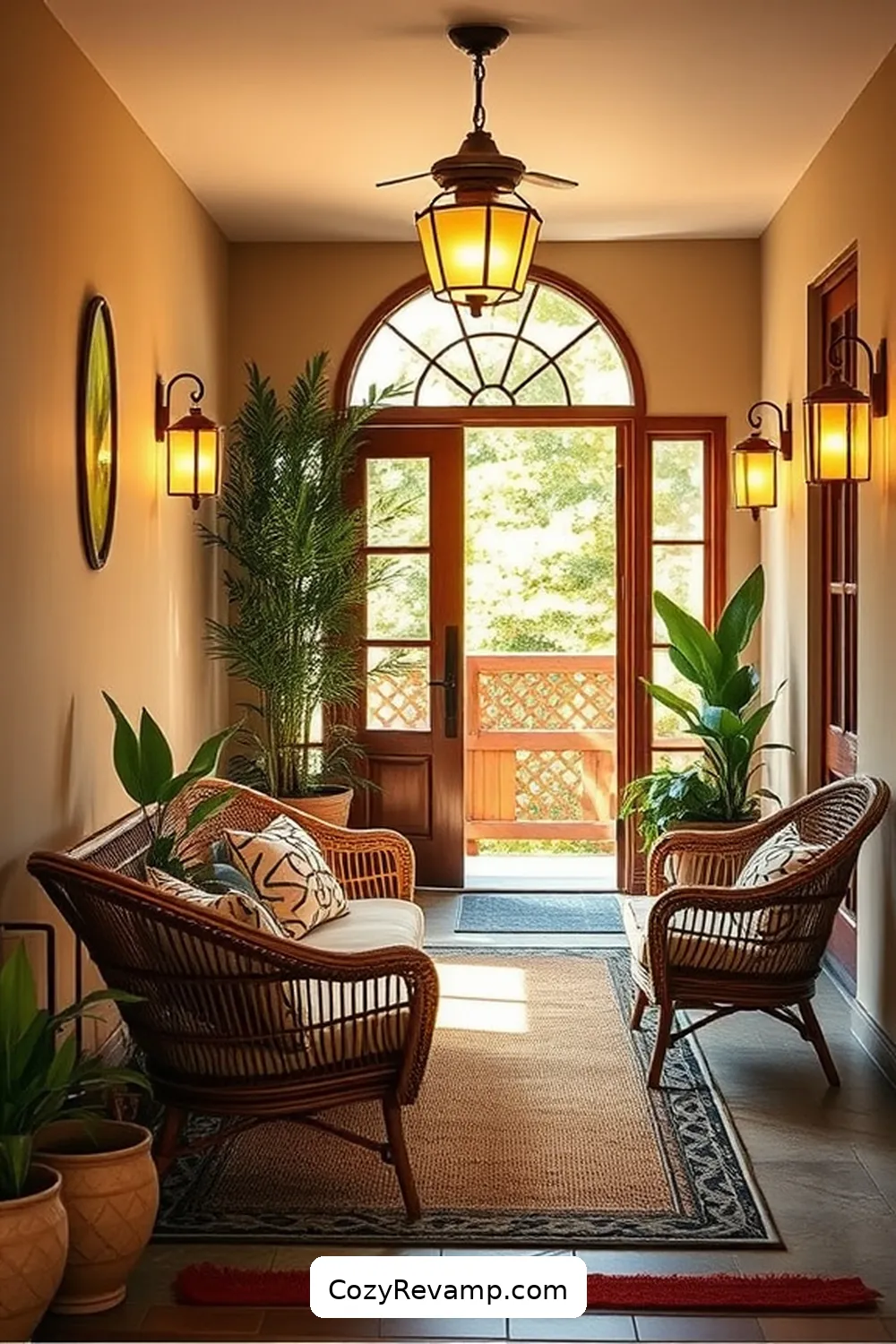 16 Essential Materials for Mid-Century Modern Entryways With Solar-Powered Lights 9 Rattan for 16 Essential Materials for Mid-Century Modern Entryways With Solar-Powered Lights