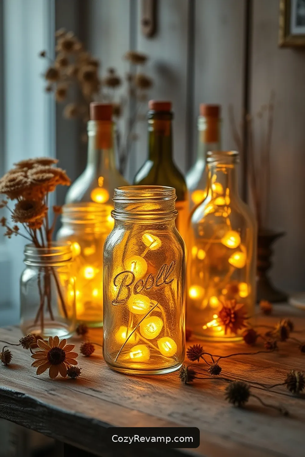 16 Essential Materials for Rustic Home Office Solar-Powered Lights 14 Glass Jars and Bottles for 16 Essential Materials for Rustic Home Office Solar-Powered Lights