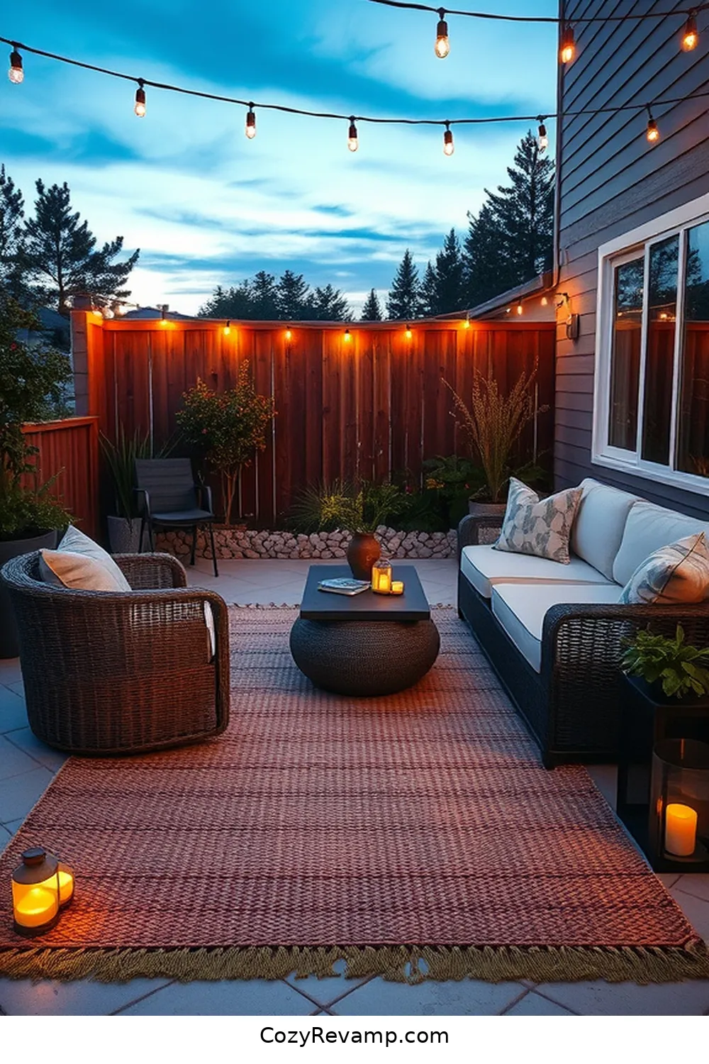 16 Essential Materials for a Minimalist Outdoor Patio With Solar-Powered Lights 11 Outdoor Rug for 16 Essential Materials for a Minimalist Outdoor Patio With Solar-Powered Lights
