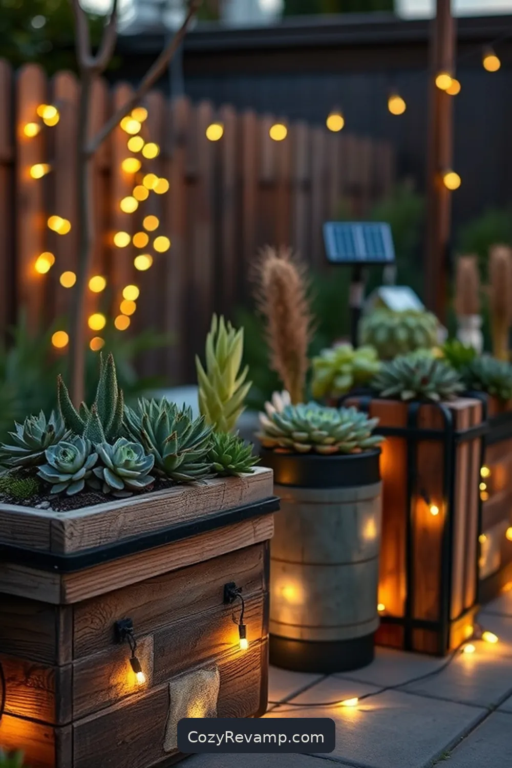 16 Essential Materials for a Minimalist Outdoor Patio With Solar-Powered Lights 16 Planters Made From Reclaimed Materials for 16 Essential Materials for a Minimalist Outdoor Patio With Solar-Powered Lights