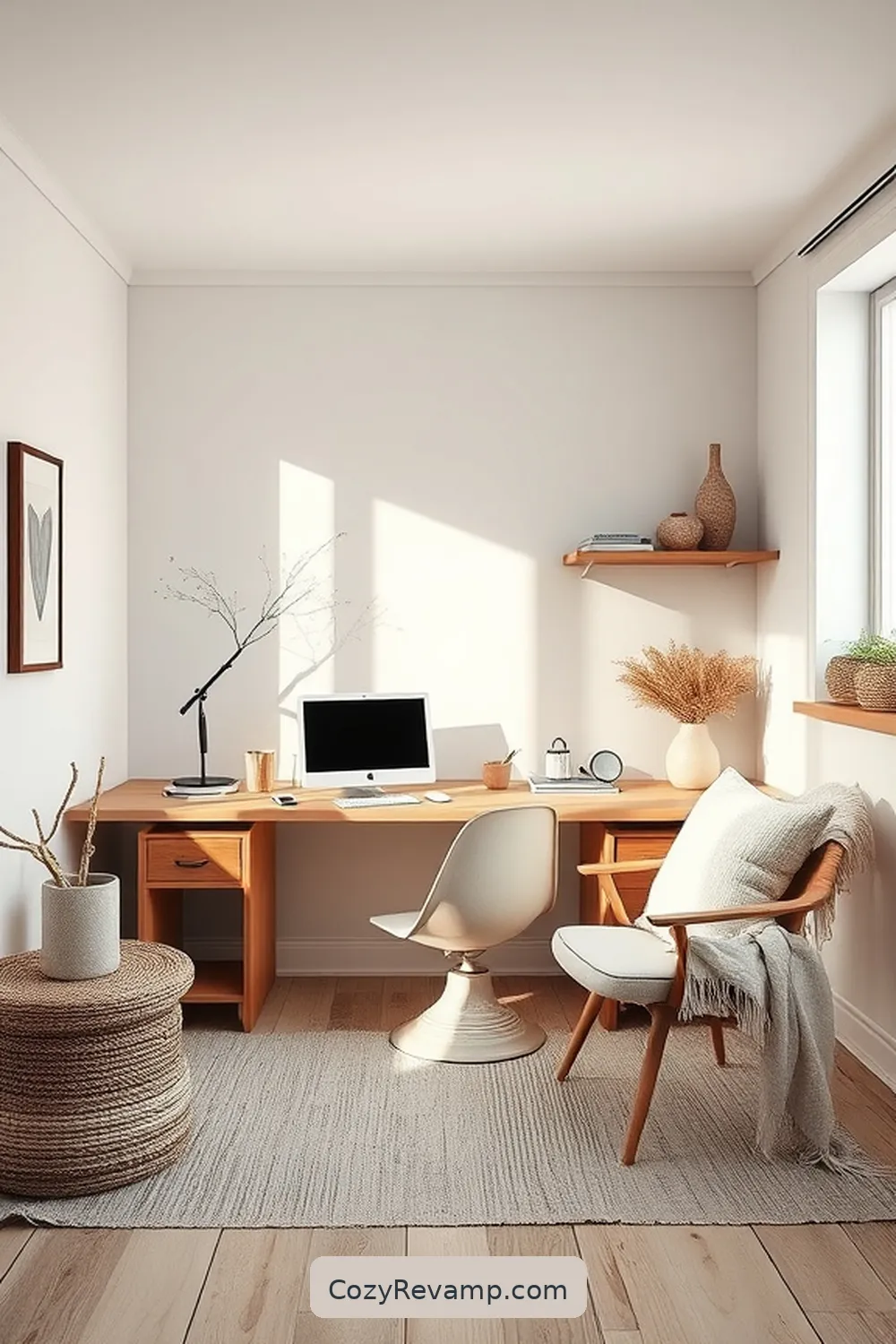 Choose a Neutral Color Palette for 16 Essential Tips for a Scandinavian Home Office Using Reclaimed Materials