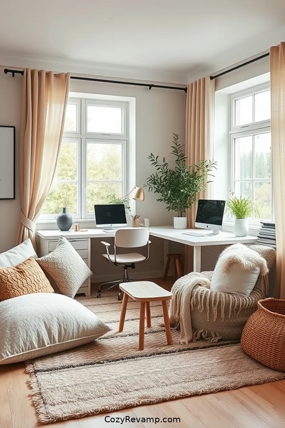 Enhance Acoustics With Soft Furnishings for 16 Essential Tips for a Scandinavian Home Office Using Reclaimed Materials