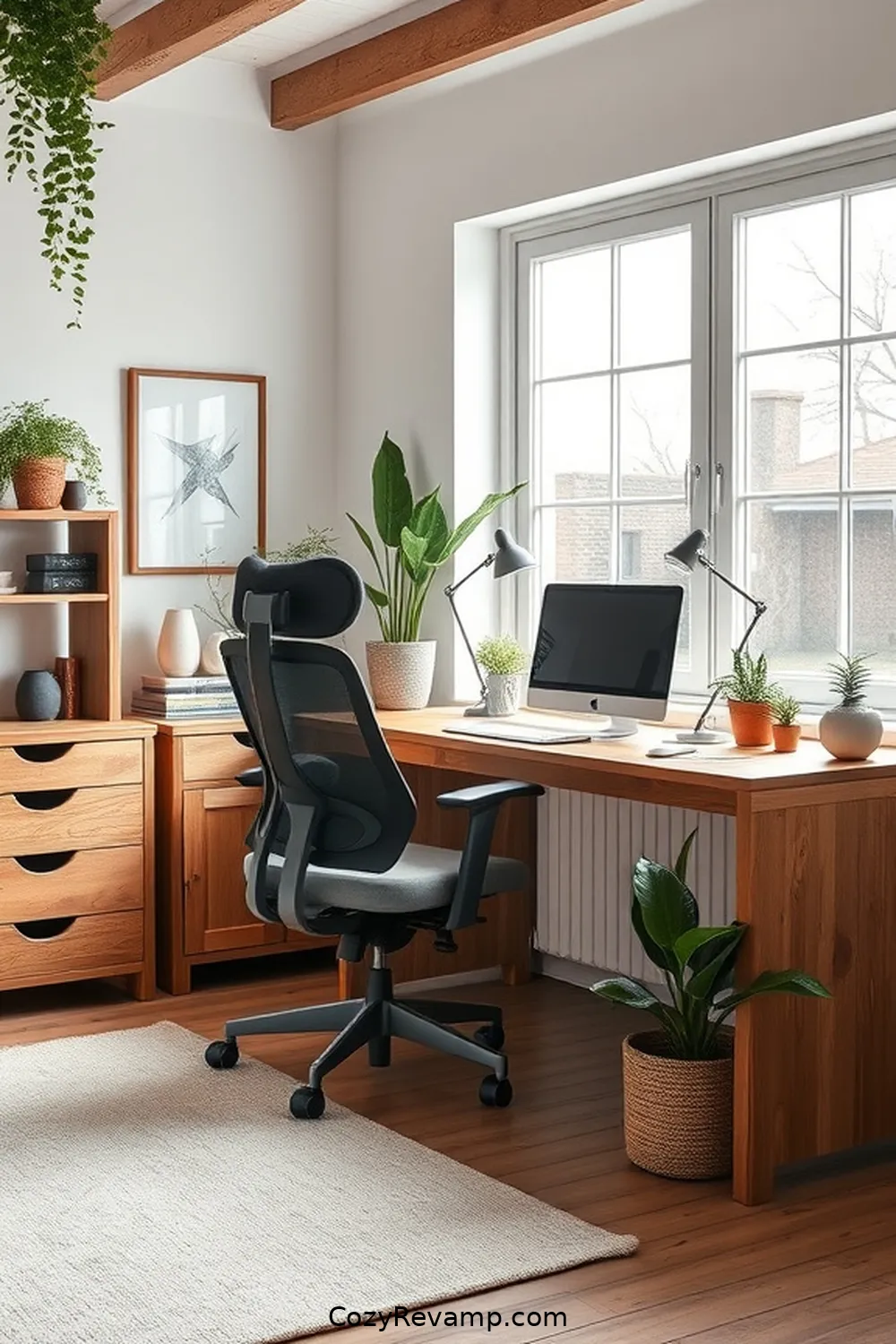 Focus on Ergonomics for 16 Essential Tips for a Scandinavian Home Office Using Reclaimed Materials