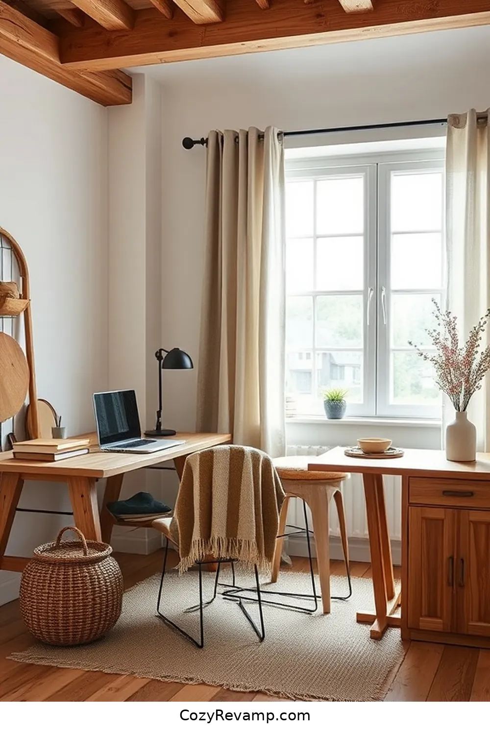 Incorporate Textiles With Natural Fibers for 16 Essential Tips for a Scandinavian Home Office Using Reclaimed Materials