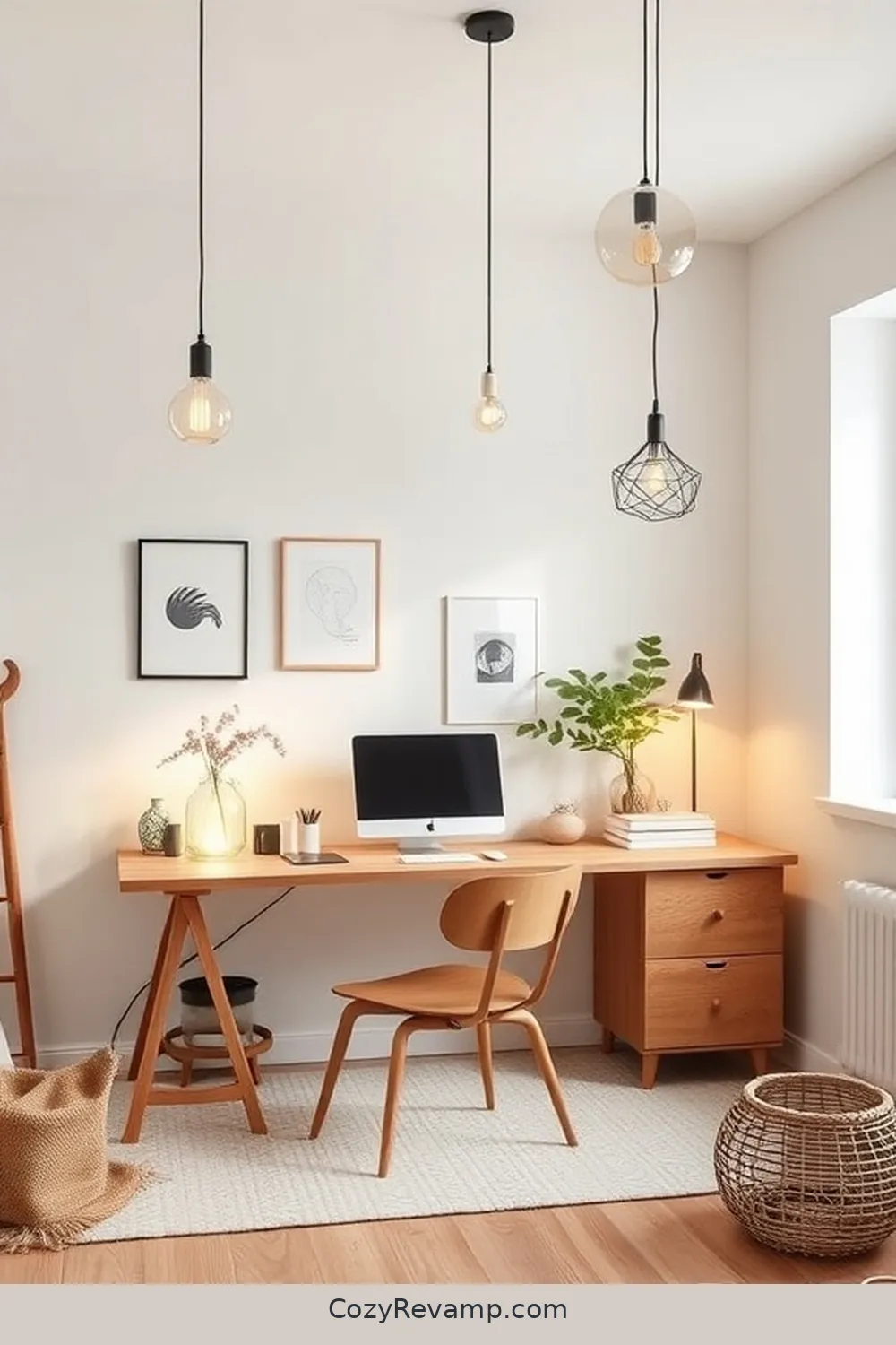 Incorporate Upcycled Lighting Fixtures for 16 Essential Tips for a Scandinavian Home Office Using Reclaimed Materials