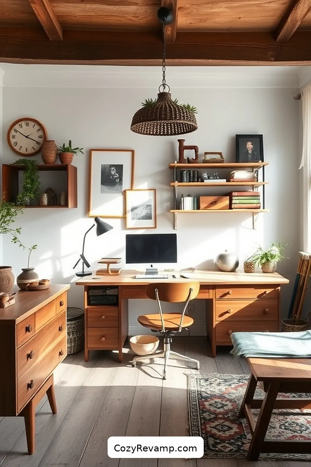 Opt for Vintage or Second-Hand Decor for 16 Essential Tips for a Scandinavian Home Office Using Reclaimed Materials