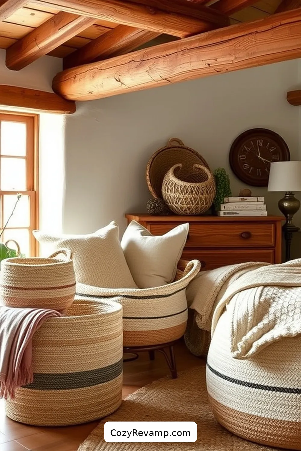 Organic Cotton Storage Baskets for 16 Essentials for a Rustic Bedroom With Organic Cotton Material