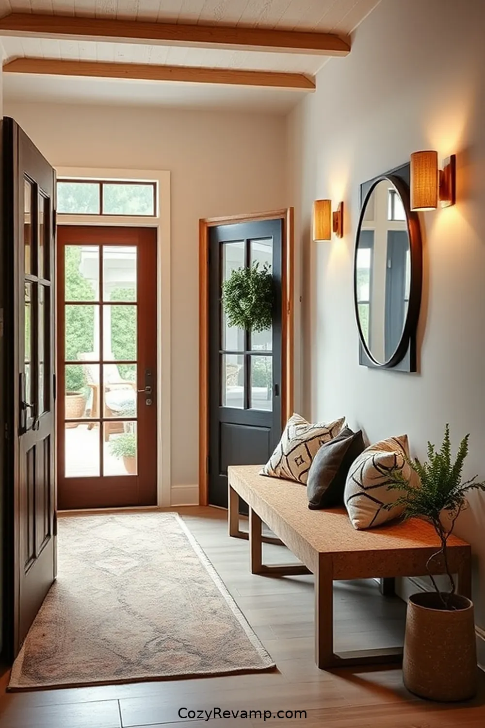 16 Inspiring Ideas for a Modern Farmhouse Entryway Featuring Cork Material 6 Design a Cork Bench for Functional Seating for 16 Inspiring Ideas for a Modern Farmhouse Entryway Featuring Cork Material