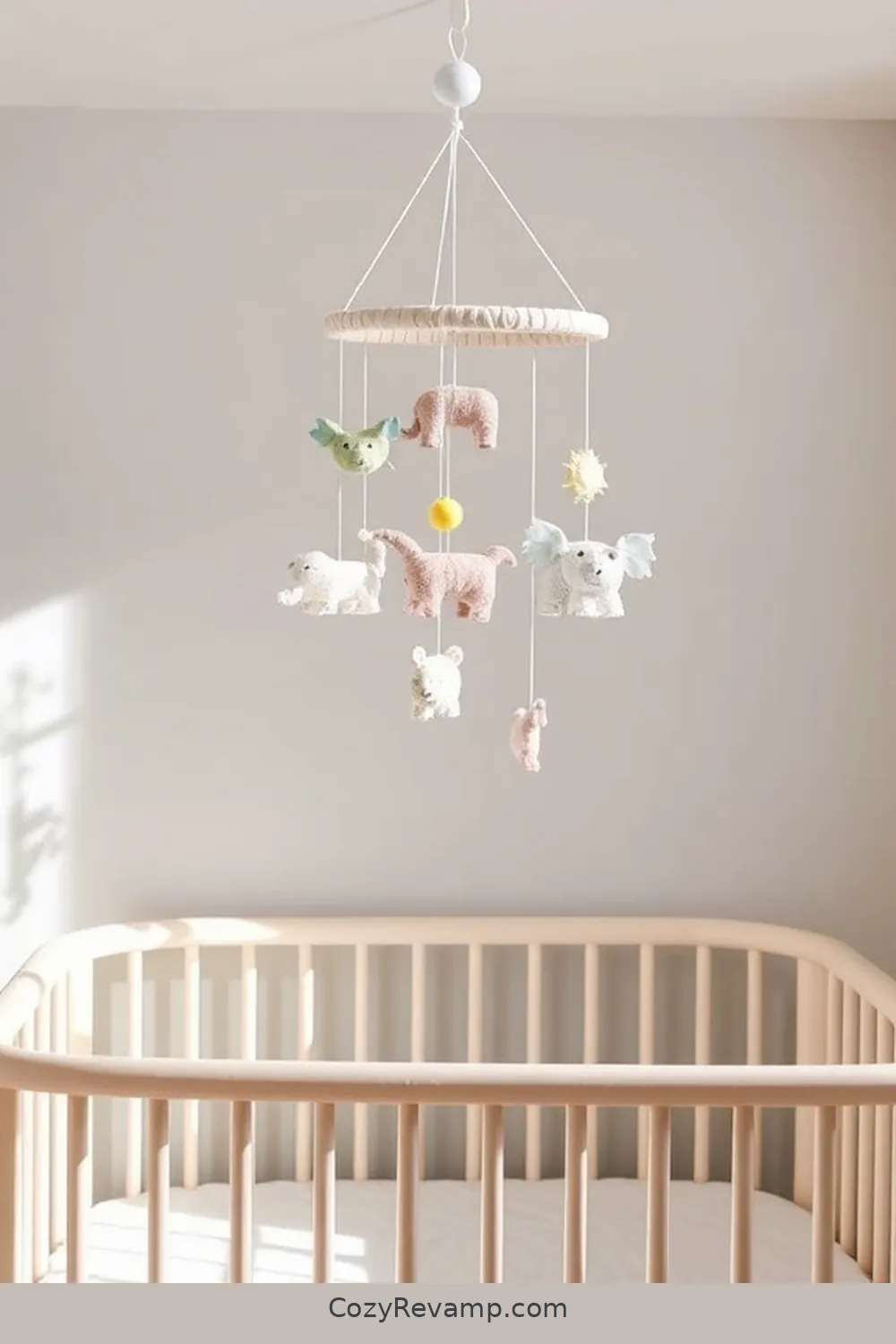 Custom Fabric Mobile for 16 Inspiring Ideas for a Modern Farmhouse Nursery Using Upcycled Fabric