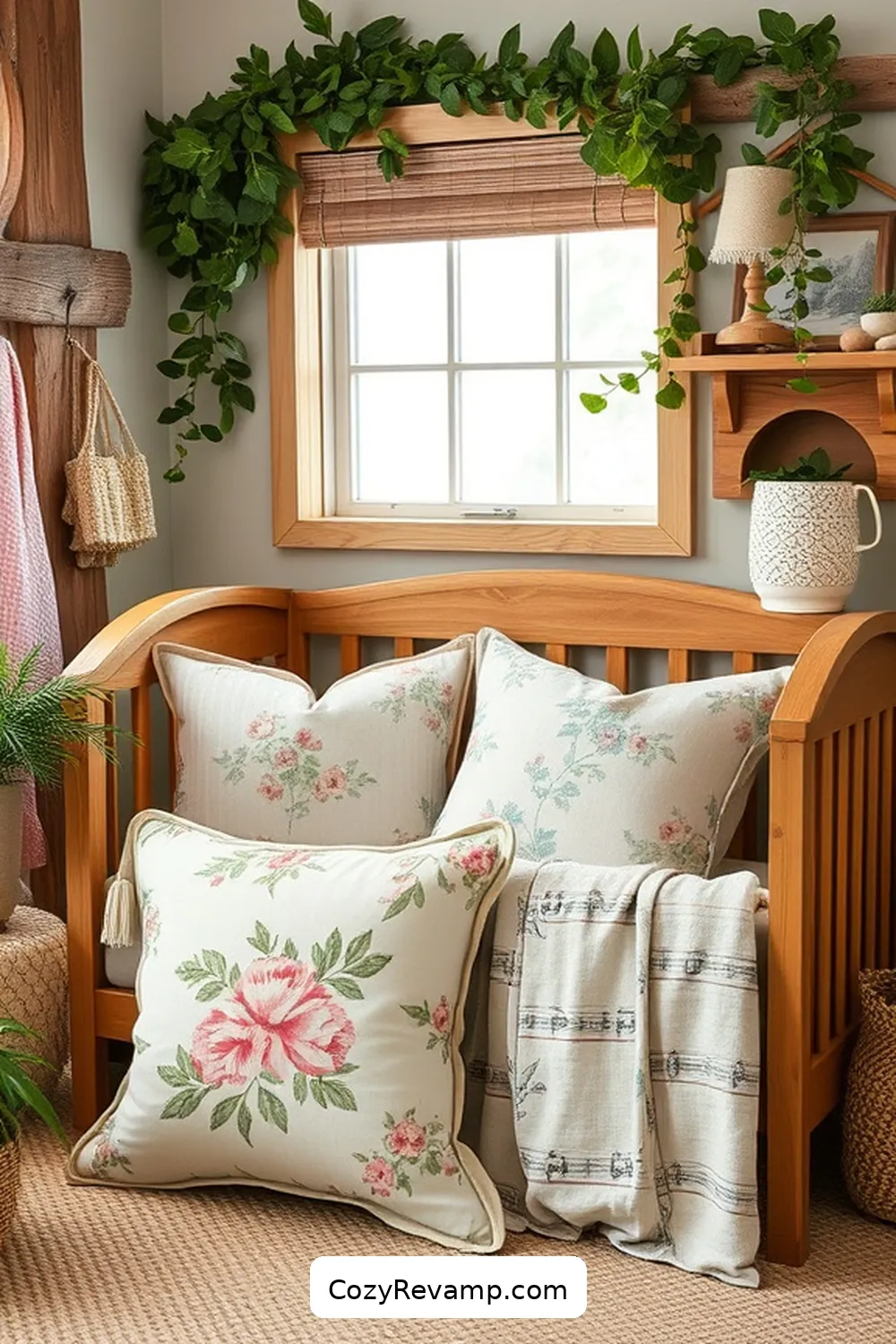 Vintage Fabric Pillows for 16 Inspiring Ideas for a Modern Farmhouse Nursery Using Upcycled Fabric