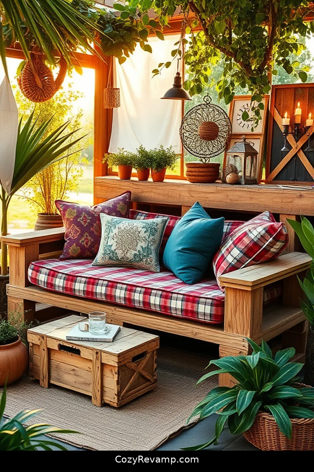 16 Inspiring Ideas for a Modern Farmhouse Outdoor Patio Using Reclaimed Materials 5 Upcycled Wooden Pallet Sofa for 16 Inspiring Ideas for a Modern Farmhouse Outdoor Patio Using Reclaimed Materials