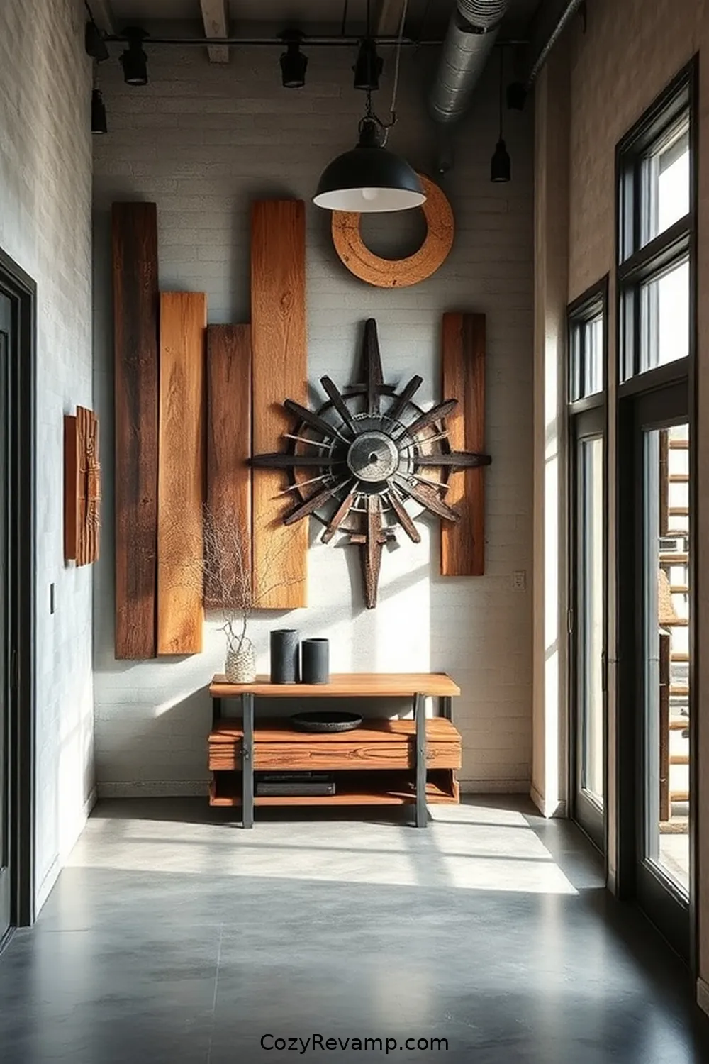 16 Inspiring Ideas for an Industrial Entryway With Reclaimed Materials 17 Artistic Wall Art From Reclaimed Finds for 16 Inspiring Ideas for an Industrial Entryway With Reclaimed Materials