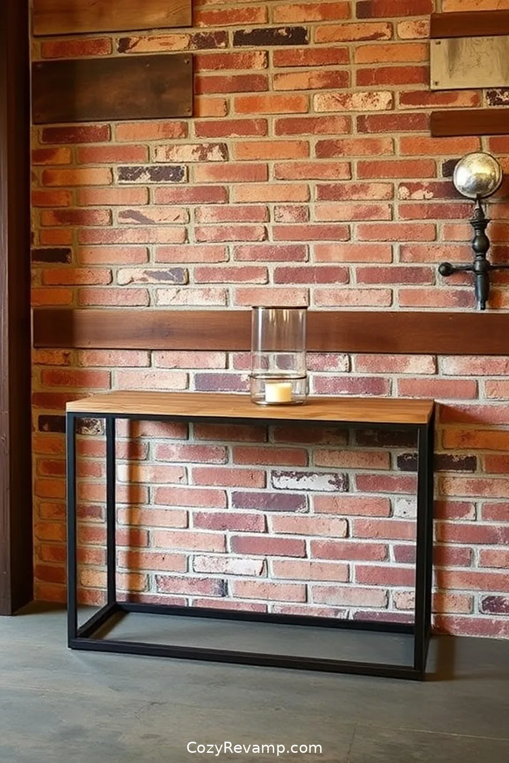 16 Inspiring Ideas for an Industrial Entryway With Reclaimed Materials 7 Metal and Wood Console Table for 16 Inspiring Ideas for an Industrial Entryway With Reclaimed Materials