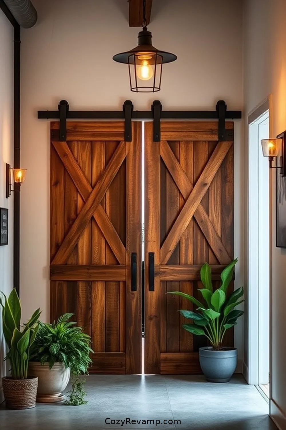 16 Inspiring Ideas for an Industrial Entryway With Reclaimed Materials 11 Repurposed Barn Doors as Partition for 16 Inspiring Ideas for an Industrial Entryway With Reclaimed Materials