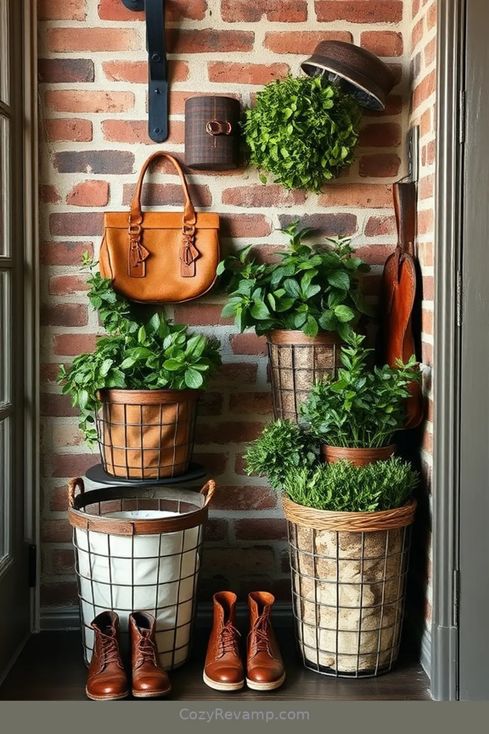 16 Inspiring Ideas for an Industrial Entryway With Reclaimed Materials 10 Wire Baskets for Functional Decor for 16 Inspiring Ideas for an Industrial Entryway With Reclaimed Materials