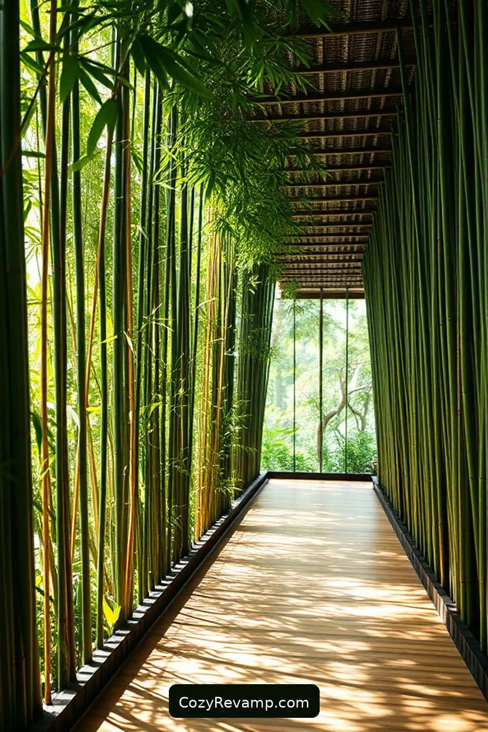 16 Inspiring Minimalist Hallway Designs With Bamboo Material 4 Bamboo-Lined Walkway With Natural Lighting for 16 Inspiring Minimalist Hallway Designs With Bamboo Material