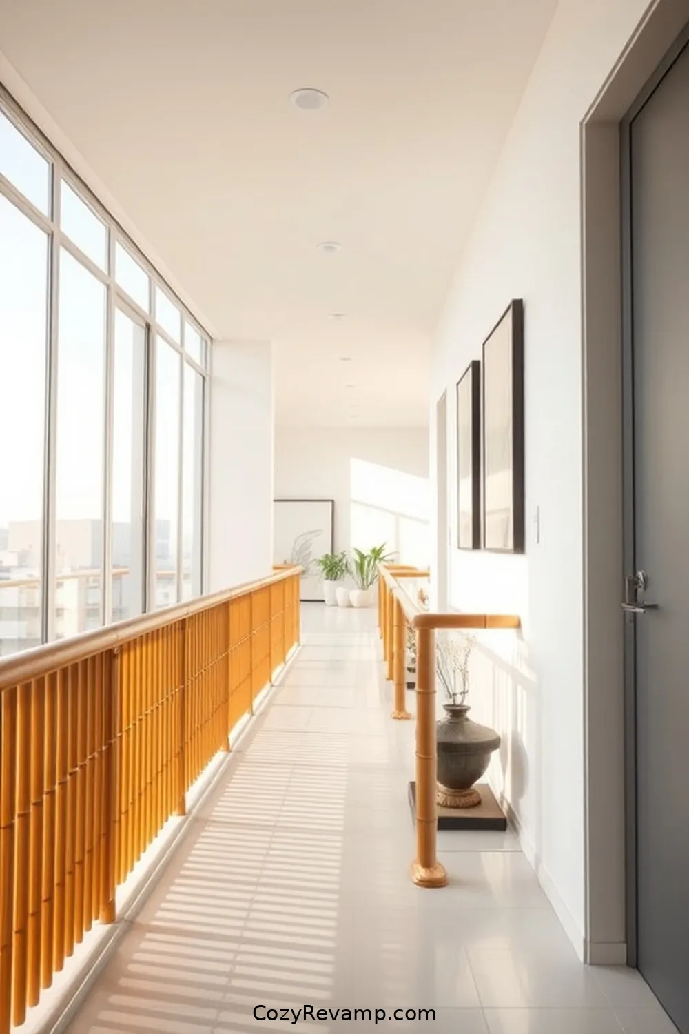 16 Inspiring Minimalist Hallway Designs With Bamboo Material 14 Bamboo Railing for an Airy Feel for 16 Inspiring Minimalist Hallway Designs With Bamboo Material