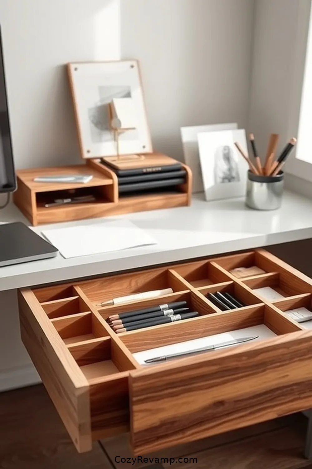 16 Inspiring Minimalist Home Office Ideas With Recycled Wood Material 15 Custom Wooden Drawer Dividers for 16 Inspiring Minimalist Home Office Ideas With Recycled Wood Material