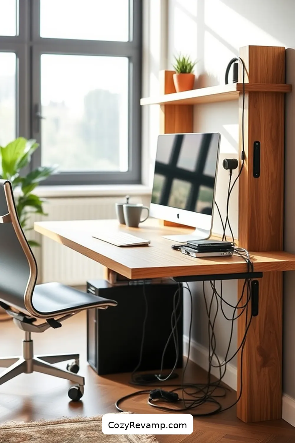 16 Inspiring Minimalist Home Office Ideas With Recycled Wood Material 14 DIY Wooden Cable Management for 16 Inspiring Minimalist Home Office Ideas With Recycled Wood Material