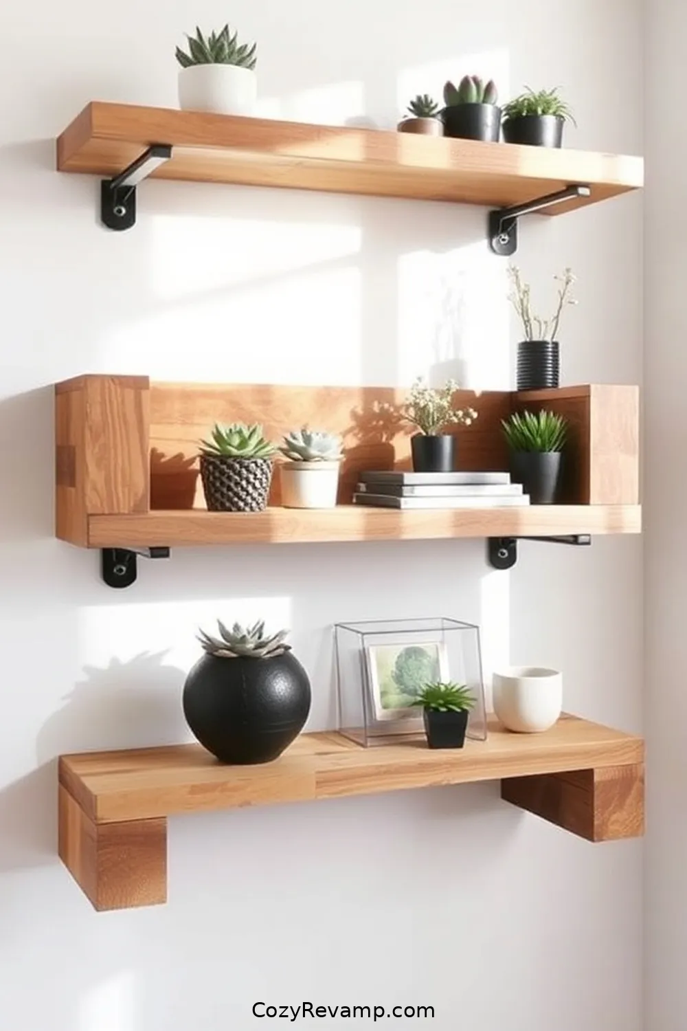 16 Inspiring Minimalist Home Office Ideas With Recycled Wood Material 3 Floating Shelves From Upcycled Pallets for 16 Inspiring Minimalist Home Office Ideas With Recycled Wood Material