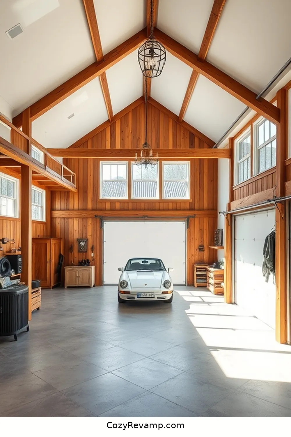 Bright and Airy Spaces With Wood Beams and Reclaimed Materials for 16 Inspiring Modern Farmhouse Garages Using Recycled Wood Materials