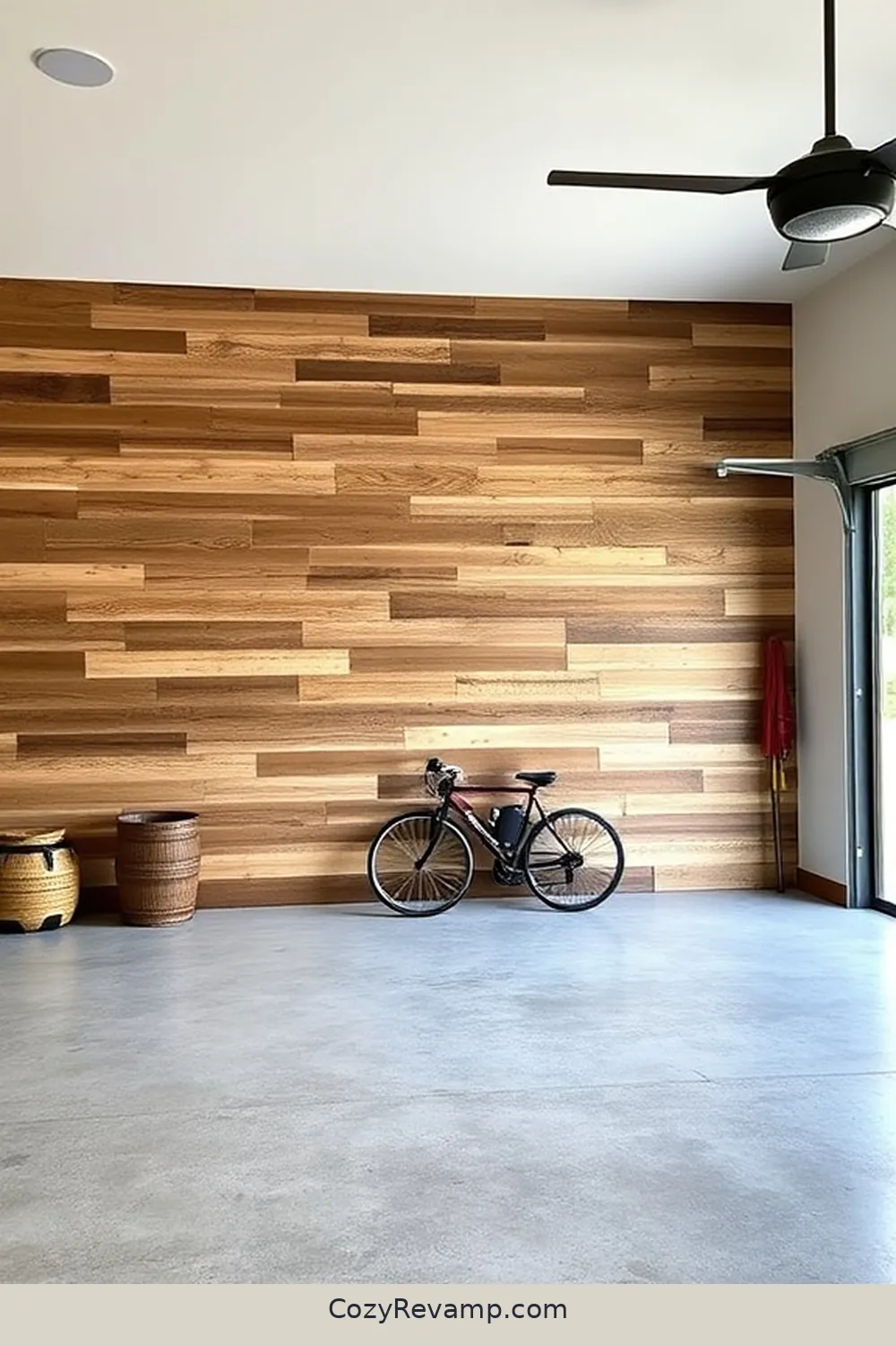 Stylish Accent Walls Crafted From Upcycled Timber for 16 Inspiring Modern Farmhouse Garages Using Recycled Wood Materials