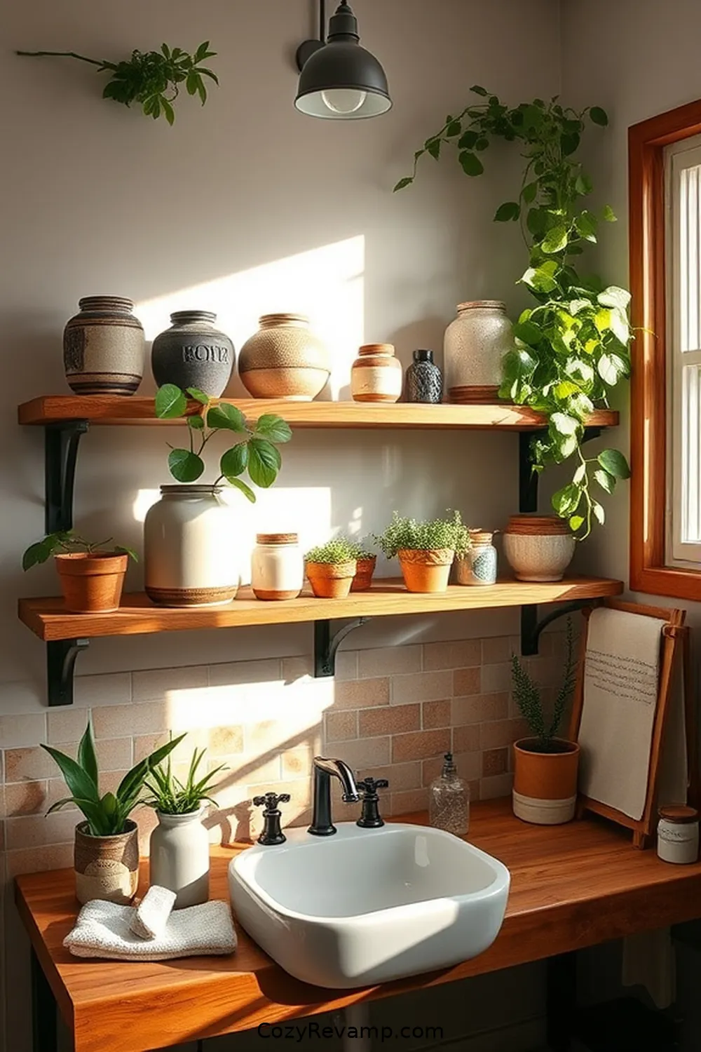 16 Key Elements for a Rustic Bathroom Using Reclaimed Materials 5 Reclaimed Wood Shelving for 16 Key Elements for a Rustic Bathroom Using Reclaimed Materials