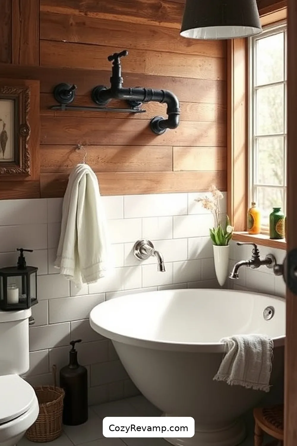 16 Key Elements for a Rustic Bathroom Using Reclaimed Materials 13 Repurposed Plumbing Pipes for 16 Key Elements for a Rustic Bathroom Using Reclaimed Materials