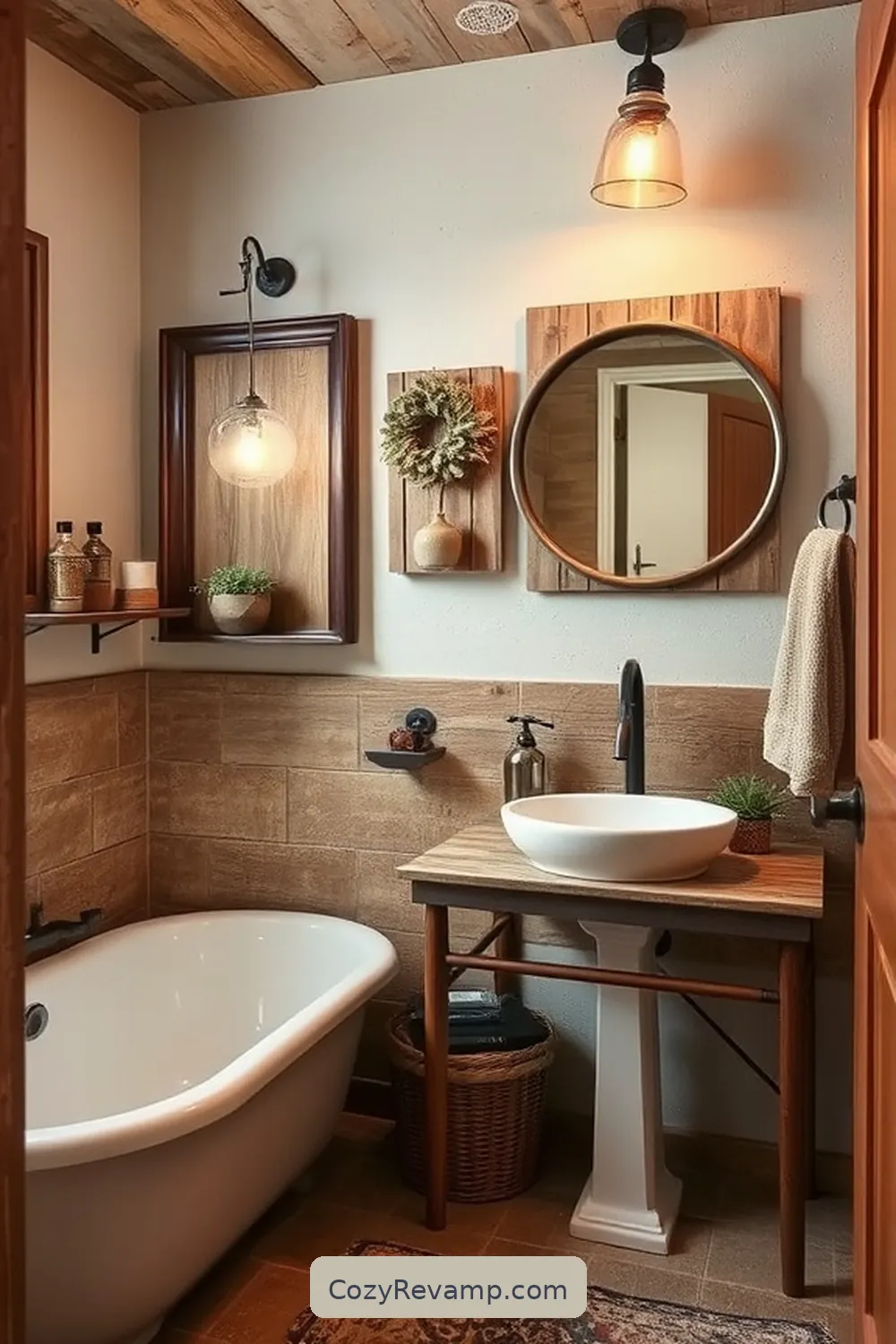 16 Key Elements for a Rustic Bathroom Using Reclaimed Materials 14 Rustic Wall Art for 16 Key Elements for a Rustic Bathroom Using Reclaimed Materials
