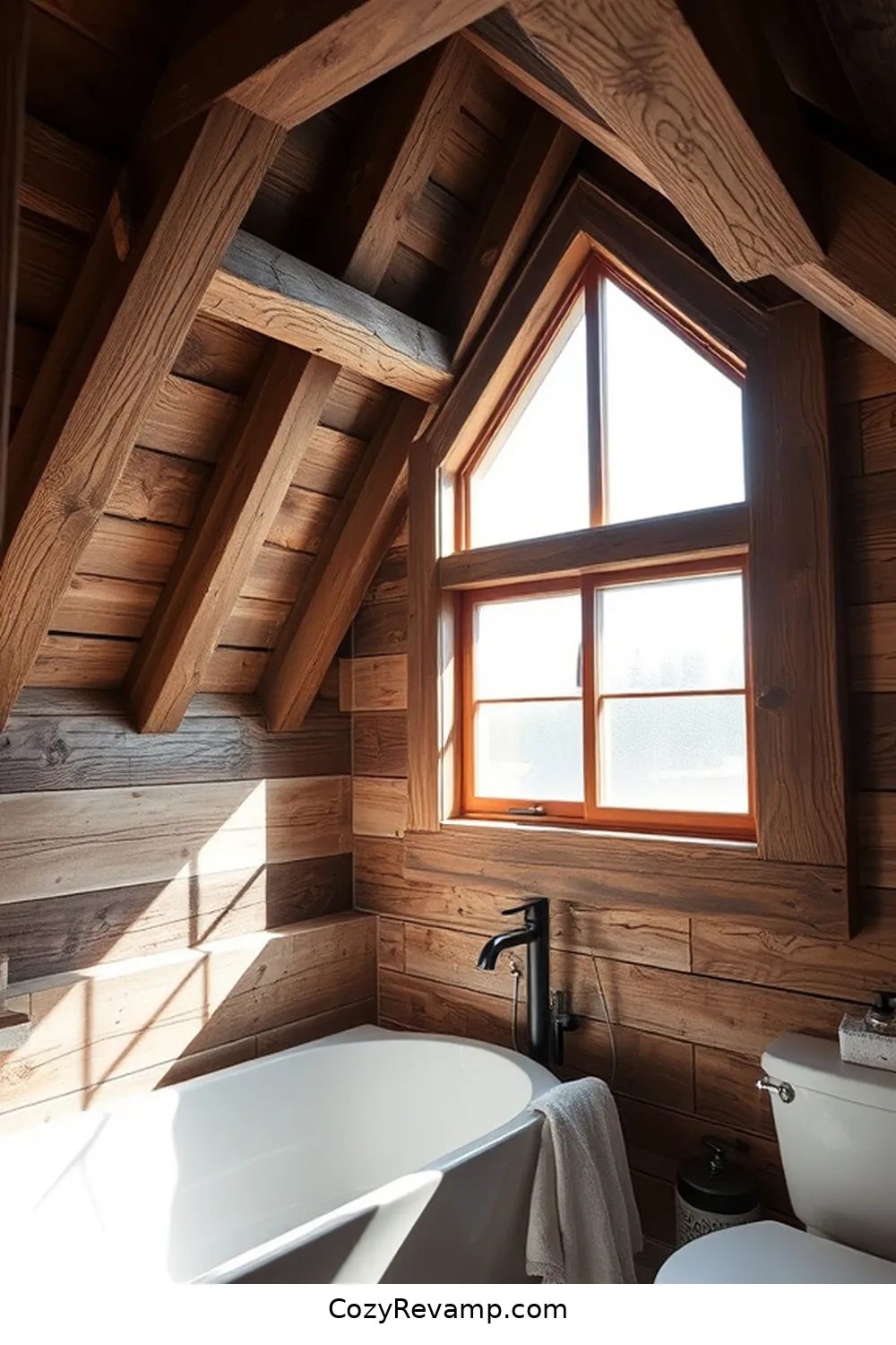 16 Key Elements for a Rustic Bathroom Using Reclaimed Materials 10 Rustic Wooden Beams for 16 Key Elements for a Rustic Bathroom Using Reclaimed Materials