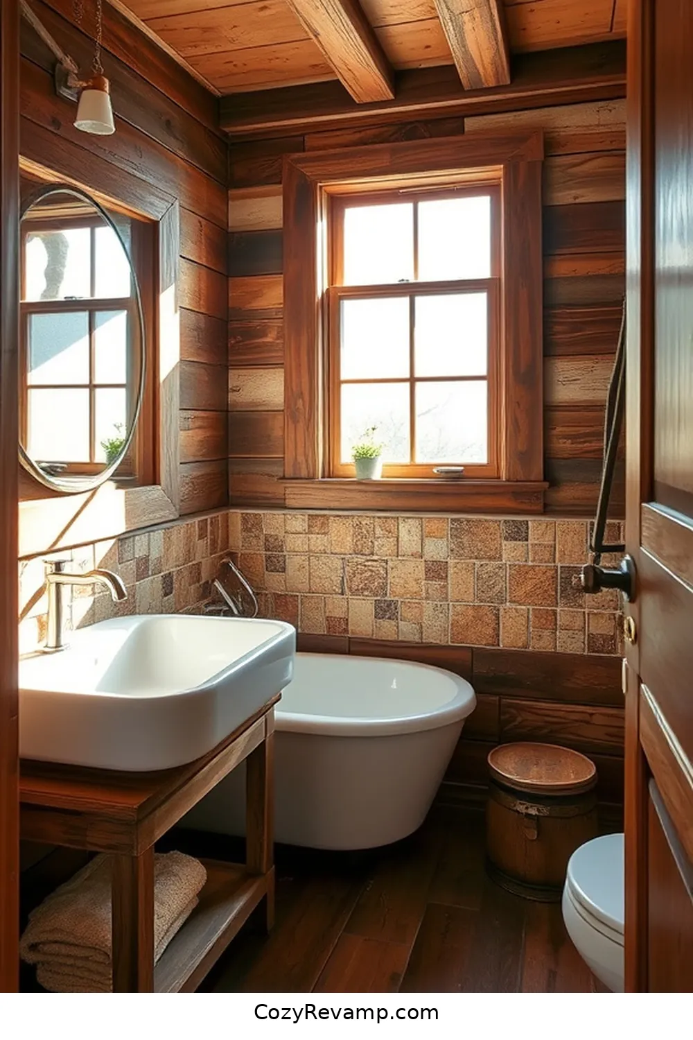16 Key Elements for a Rustic Bathroom Using Reclaimed Materials 9 Salvaged Tile Accents for 16 Key Elements for a Rustic Bathroom Using Reclaimed Materials
