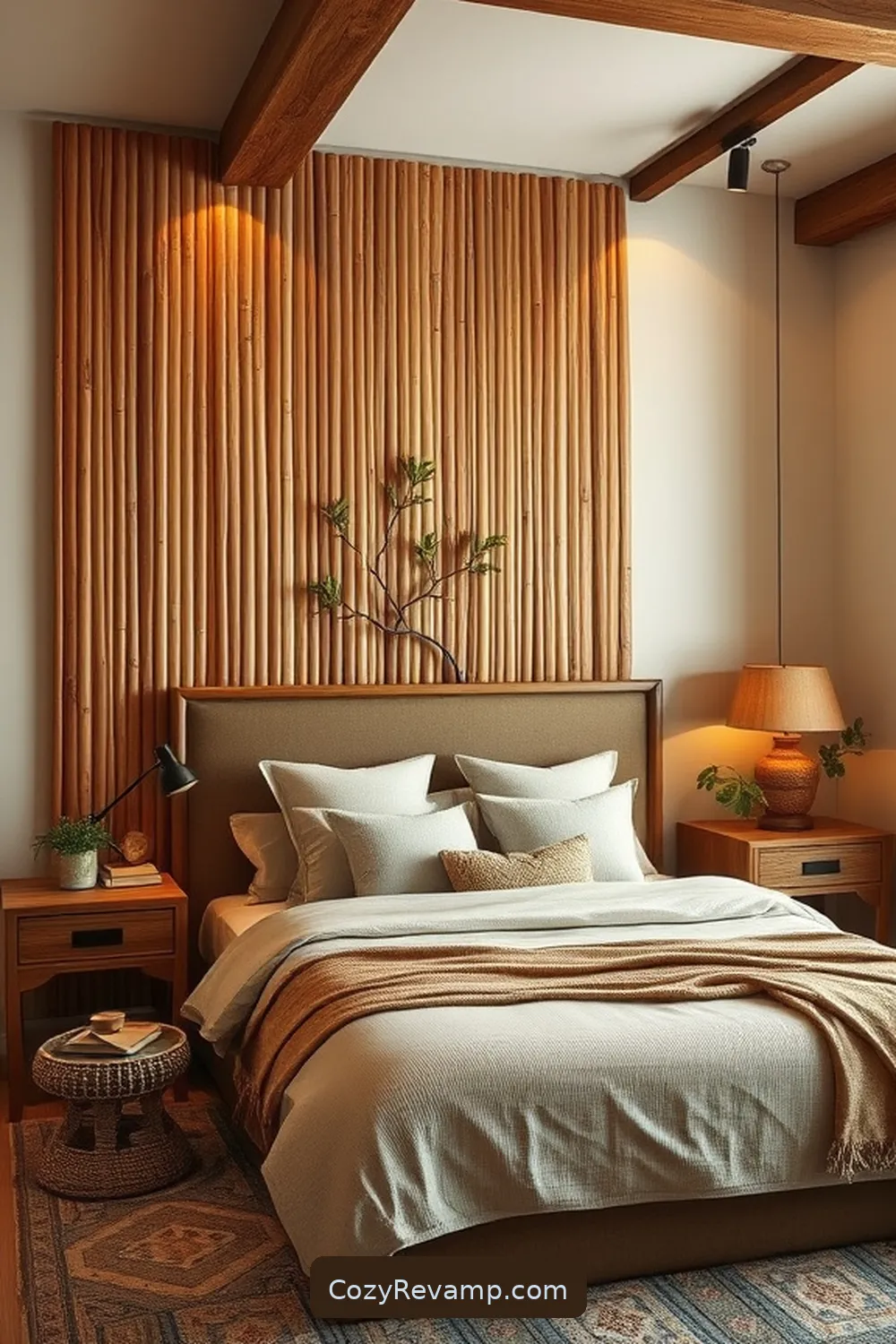 16 Key Elements for a Rustic Bedroom Using Bamboo Material 4 Bamboo Accent Walls for 16 Key Elements for a Rustic Bedroom Using Bamboo Material