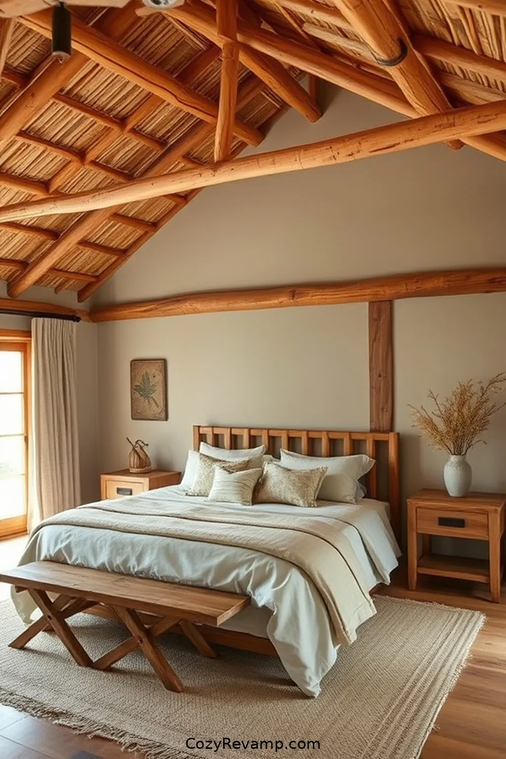 16 Key Elements for a Rustic Bedroom Using Bamboo Material 16 Bamboo Ceiling Beams for 16 Key Elements for a Rustic Bedroom Using Bamboo Material