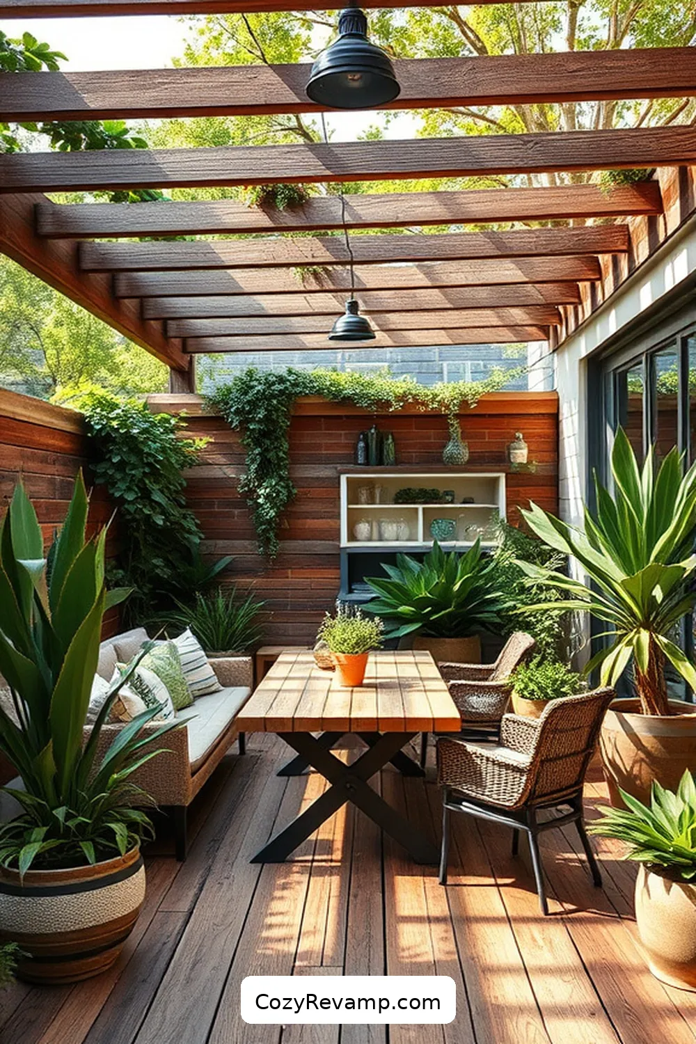 16 Stunning Industrial Outdoor Patios With Recycled Wood Material 8 Nature-Inspired: Harmonizing Outdoor Spaces With Organic Elements for 16 Stunning Industrial Outdoor Patios With Recycled Wood Material