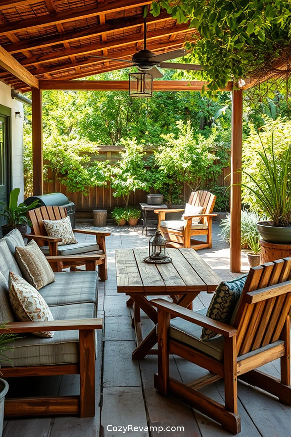 16 Stunning Industrial Outdoor Patios With Recycled Wood Material 3 Rustic Retreat: Embracing Nature With Reclaimed Wood for 16 Stunning Industrial Outdoor Patios With Recycled Wood Material