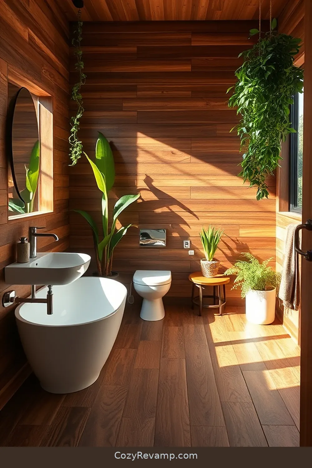 16 Stunning Mid-Century Modern Bathroom Ideas With Reclaimed Materials 11 Reclaimed Wood Flooring for 16 Stunning Mid-Century Modern Bathroom Ideas With Reclaimed Materials