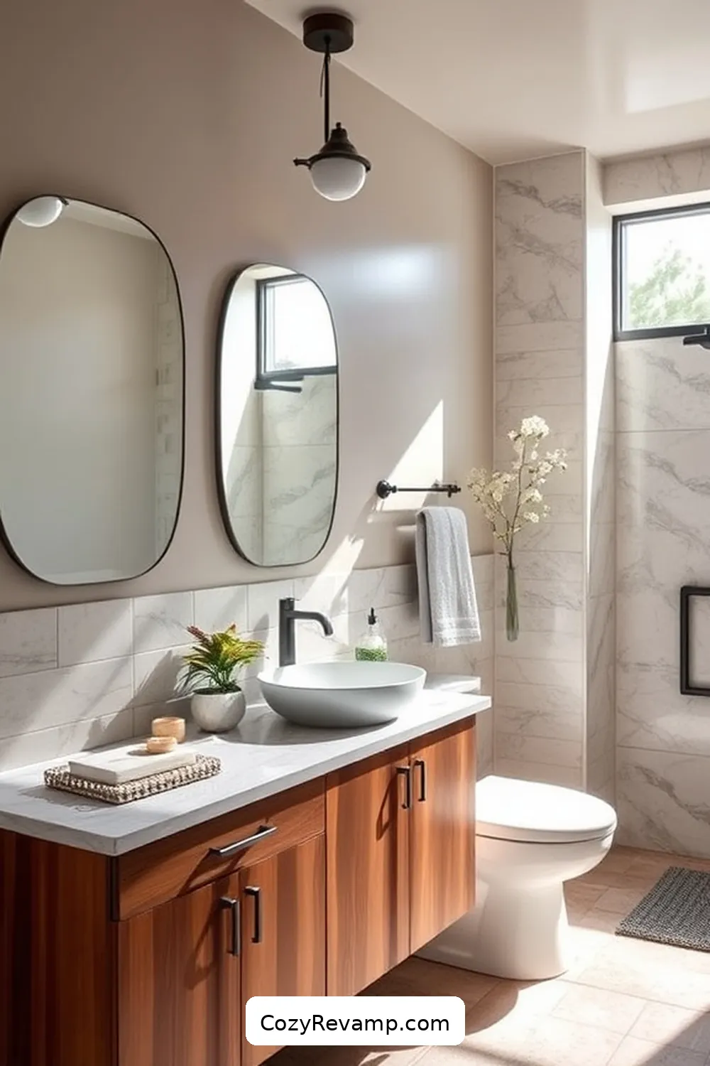 16 Stunning Mid-Century Modern Bathroom Ideas With Reclaimed Materials 10 Refinished Furniture for Storage Solutions for 16 Stunning Mid-Century Modern Bathroom Ideas With Reclaimed Materials