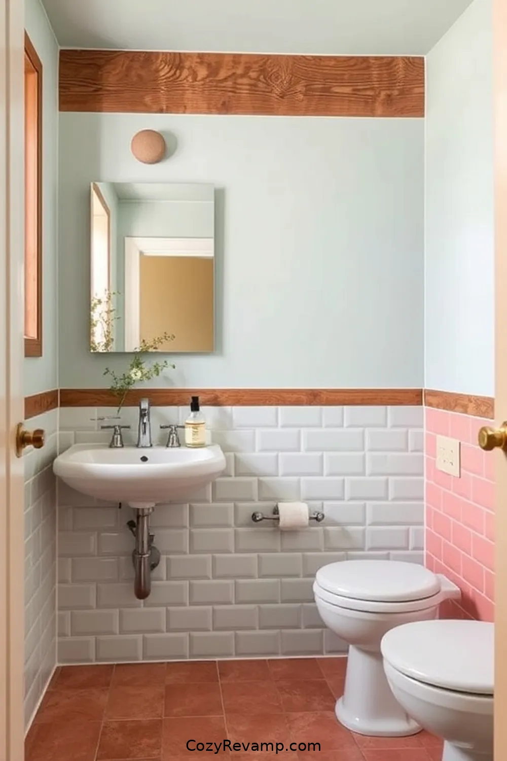16 Stunning Mid-Century Modern Bathroom Ideas With Reclaimed Materials 14 Sustainable Paint Options With a Retro Palette for 16 Stunning Mid-Century Modern Bathroom Ideas With Reclaimed Materials