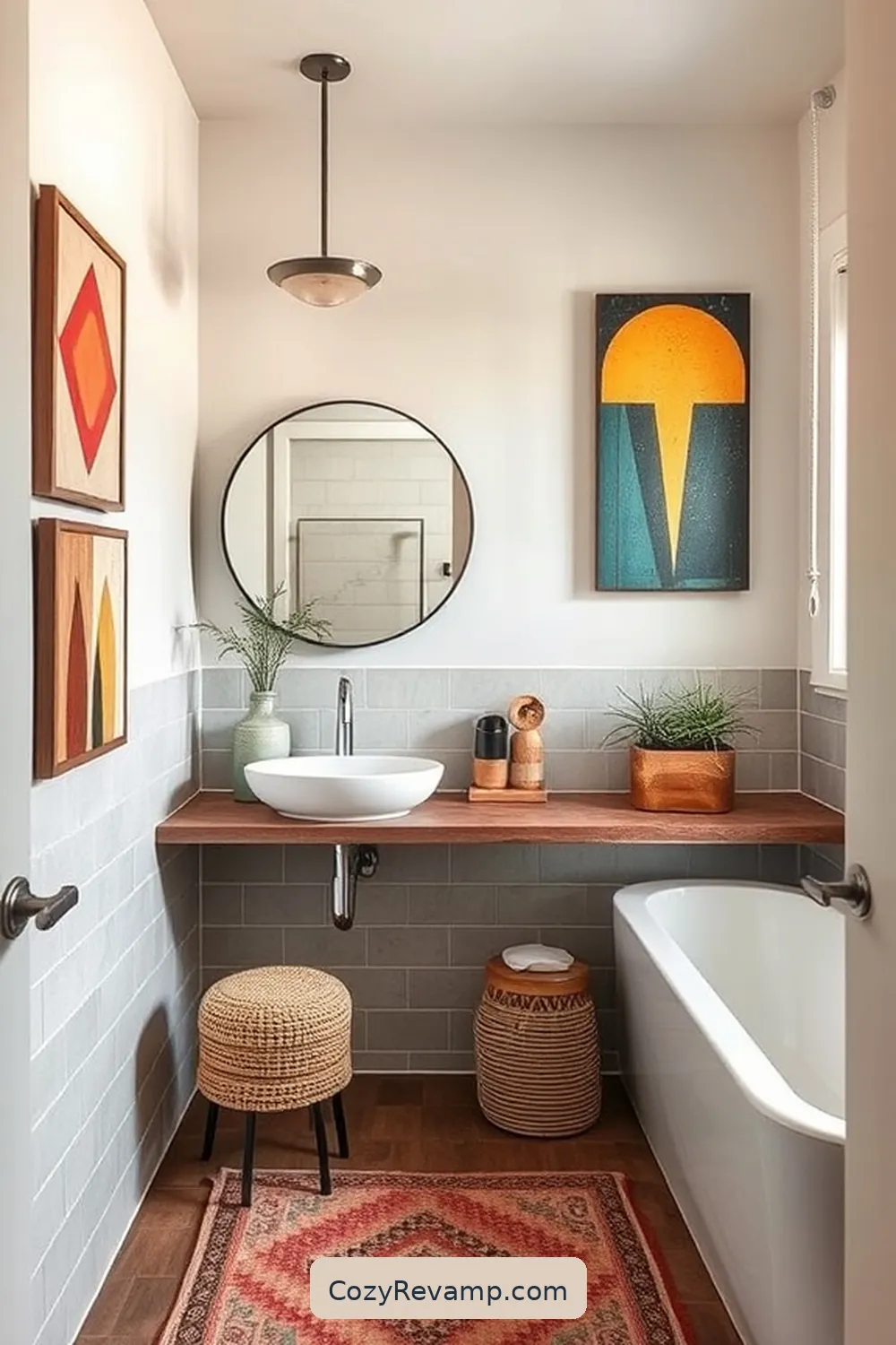16 Stunning Mid-Century Modern Bathroom Ideas With Reclaimed Materials 17 Unique Artwork Crafted From Reclaimed Materials for 16 Stunning Mid-Century Modern Bathroom Ideas With Reclaimed Materials