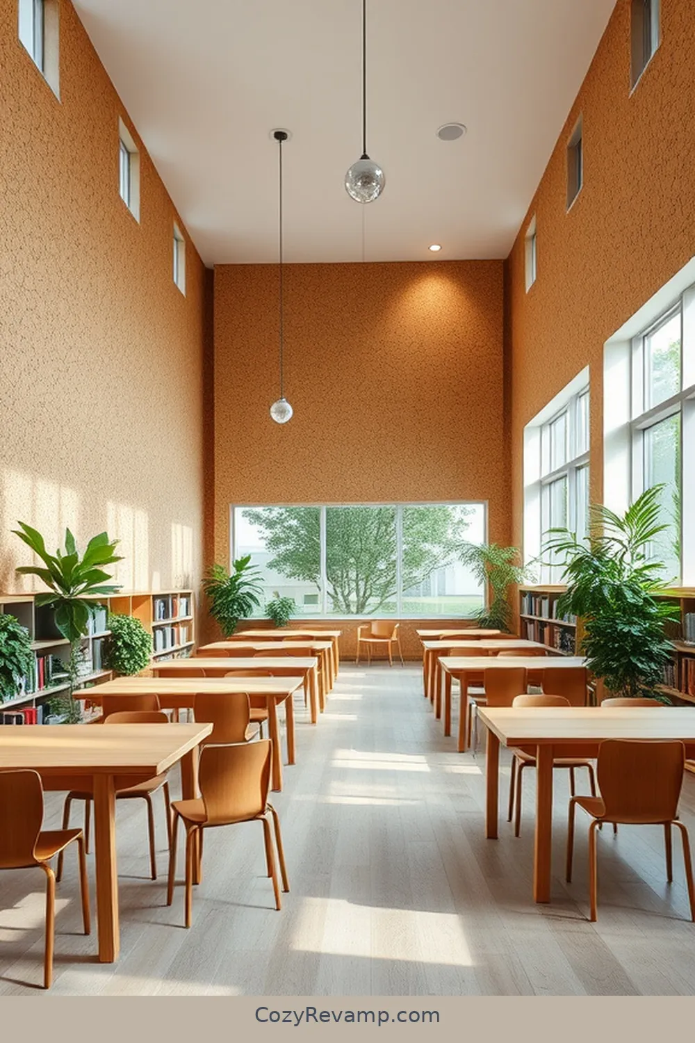 The Scandinavian School Library, Sweden for 16 Stunning Minimalist Libraries With Cork Material