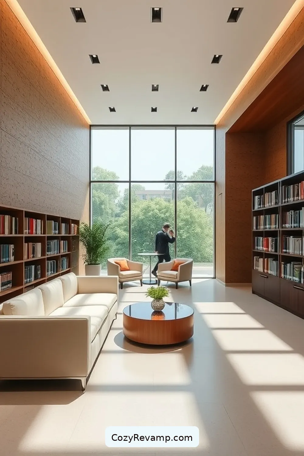 The Takeda Library, Japan for 16 Stunning Minimalist Libraries With Cork Material