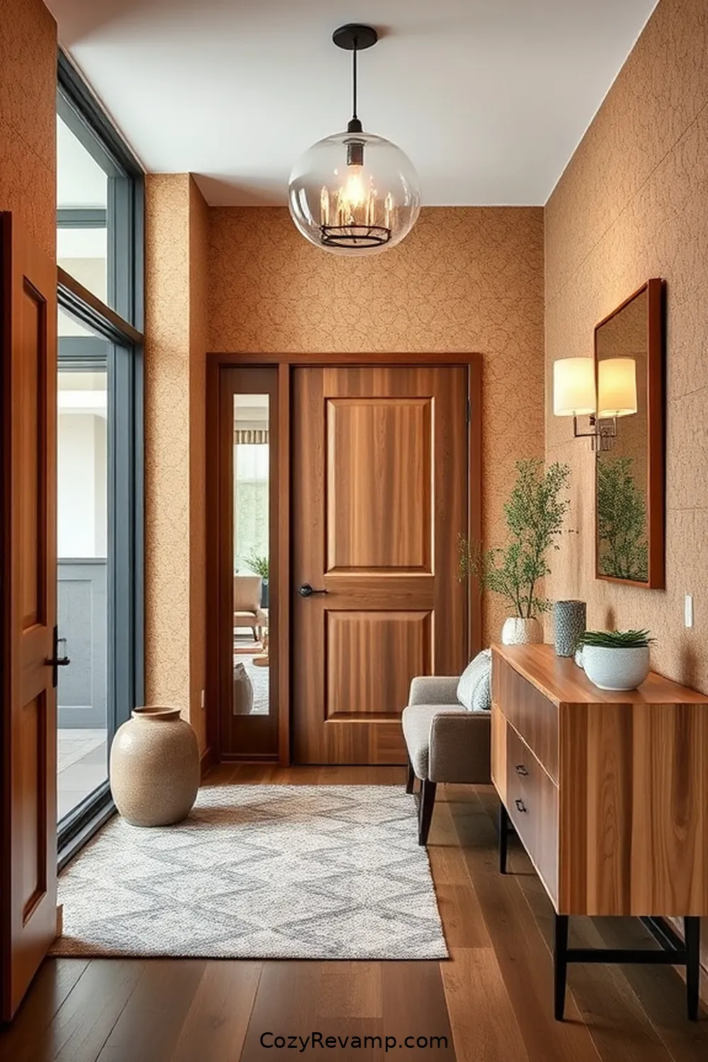 Cork Wall Panels for Texture and Warmth for 16 Stylish Ways to Use Cork Material in Your Mid-Century Modern Entryway
