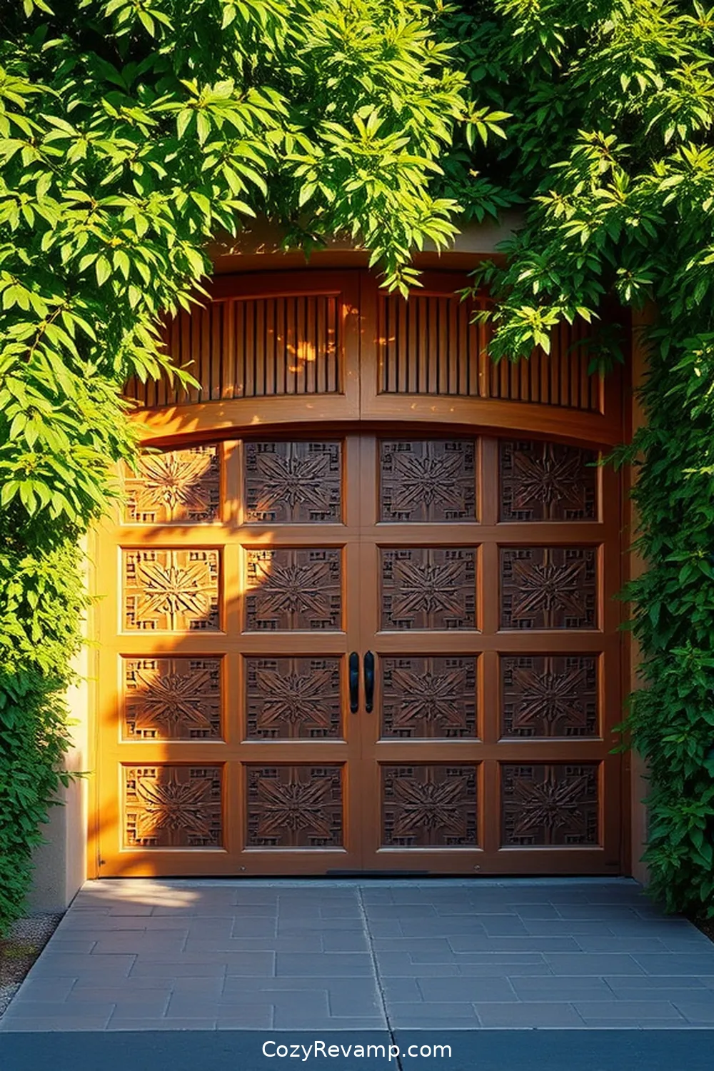 Bamboo Accents in Garage Doors for 16 Ways to Create a Bohemian Garage With Bamboo Material