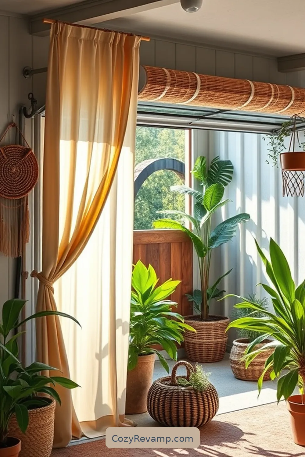 Bamboo Curtains for a Soft Touch for 16 Ways to Create a Bohemian Garage With Bamboo Material